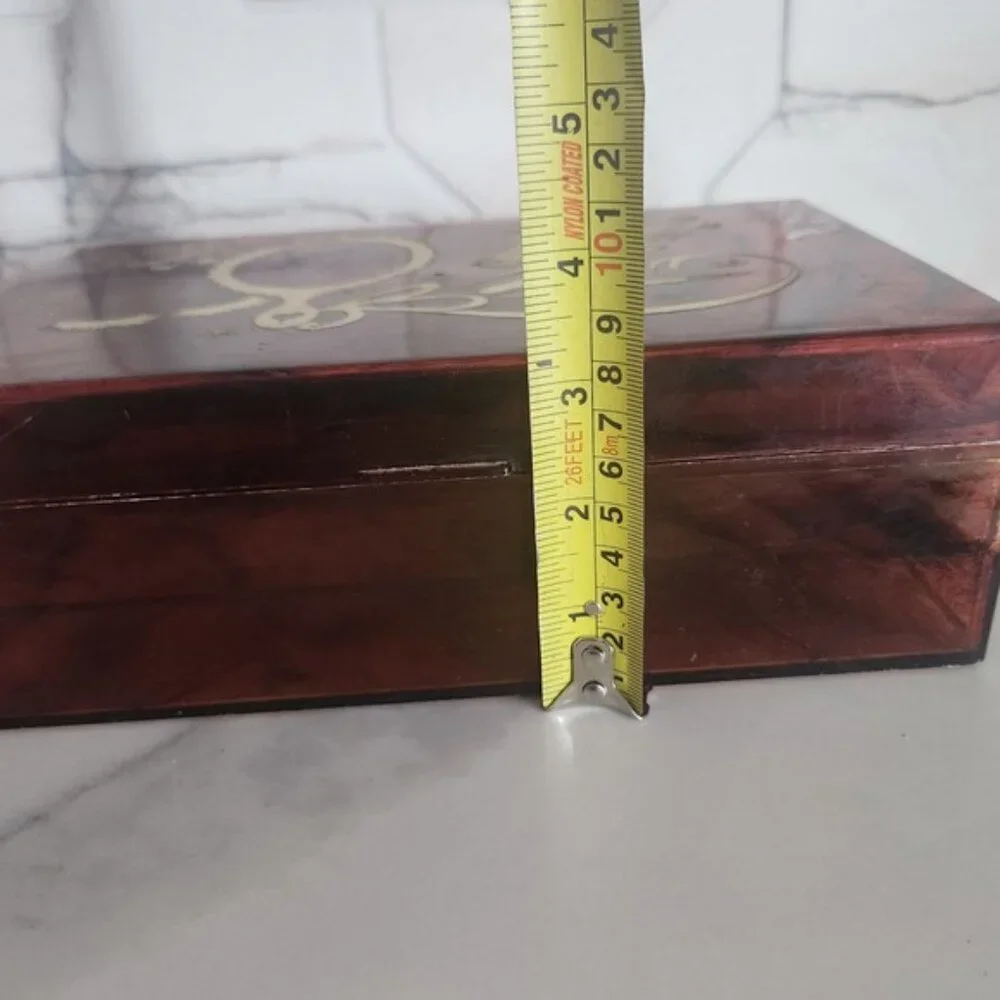 Vintage 50s Marble Acrylic Cosmetic Case Storage Case‎ Art Deco